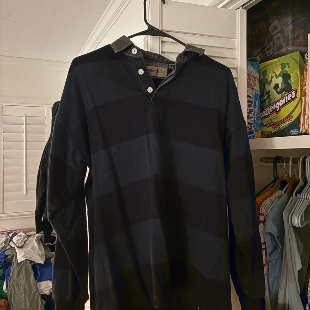 Urban Outfitters Black Polo Shirt Casual Essential